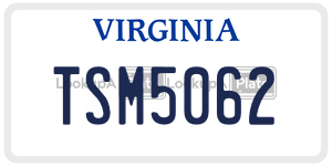TSM5062 license plate in Virginia