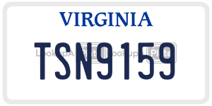 TSN9159  license plate in VA