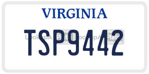 TSP9442 license plate in Virginia
