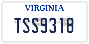 TSS9318  license plate in VA