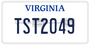 TST2049  license plate in VA