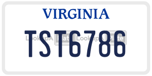 TST6786  license plate in VA