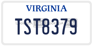 TST8379  license plate in VA