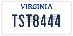 TST8444 license plate in Virginia