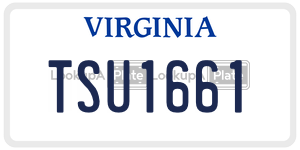 TSU1661 license plate in Virginia