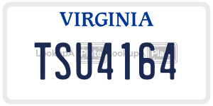 TSU4164  license plate in VA