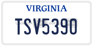 TSV5390 license plate in Virginia