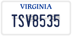 TSV8535  license plate in VA