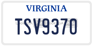 TSV9370 license plate in Virginia
