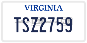 TSZ2759 license plate in Virginia