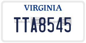 TTA8545  license plate in VA