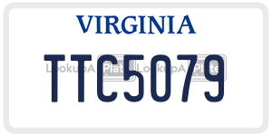 TTC5079  license plate in VA