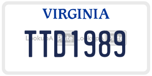 TTD1989  license plate in VA