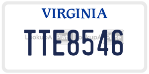 TTE8546  license plate in VA