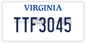 TTF3045  license plate in VA