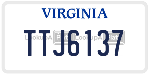 TTJ6137 license plate in Virginia