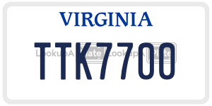 TTK7700 license plate in Virginia