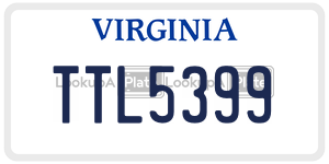 TTL5399  license plate in VA