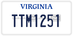 TTM1251  license plate in VA