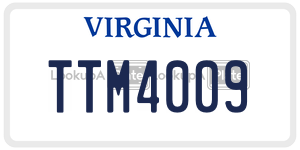 TTM4009 license plate in Virginia