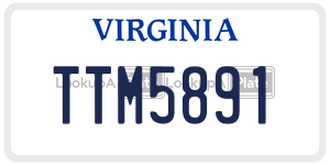 TTM5891  license plate in VA