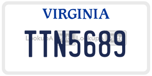 TTN5689  license plate in VA