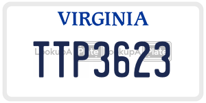 TTP3623 license plate in Virginia