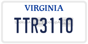 TTR3110  license plate in VA