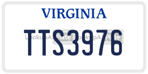 TTS3976  license plate in VA