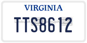 TTS8612  license plate in VA