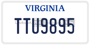 TTU9895  license plate in VA