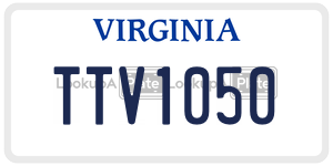 TTV1050 license plate in Virginia