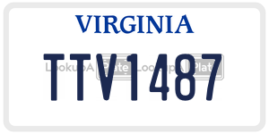 TTV1487 license plate in Virginia