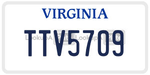 TTV5709  license plate in VA