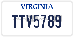 TTV5789  license plate in VA