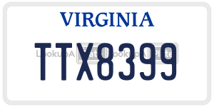 TTX8399 license plate in Virginia