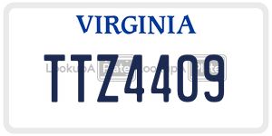 TTZ4409  license plate in VA