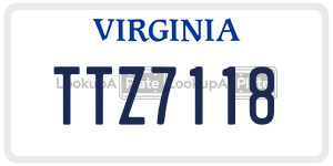 TTZ7118 license plate in Virginia