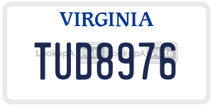 TUD8976 license plate in Virginia