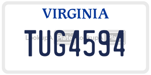 TUG4594  license plate in VA