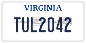 TUL2042 license plate in Virginia