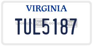 TUL5187  license plate in VA