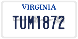 TUM1872  license plate in VA