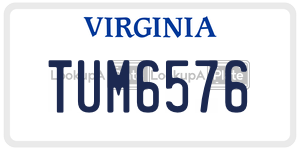 TUM6576  license plate in VA