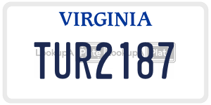 TUR2187 license plate in Virginia