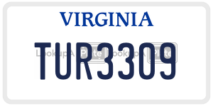 TUR3309 license plate in Virginia