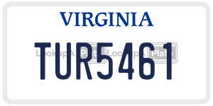 TUR5461  license plate in VA