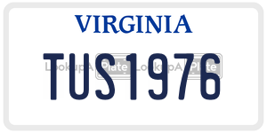TUS1976  license plate in VA
