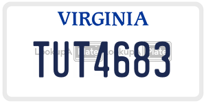 TUT4683  license plate in VA