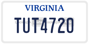 TUT4720 license plate in Virginia